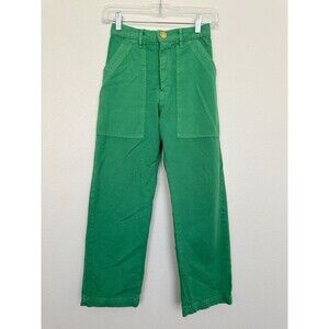 Big Bud Press Work Pants Canvas Pull On High Rise cotton Green Women's XXS 2XS